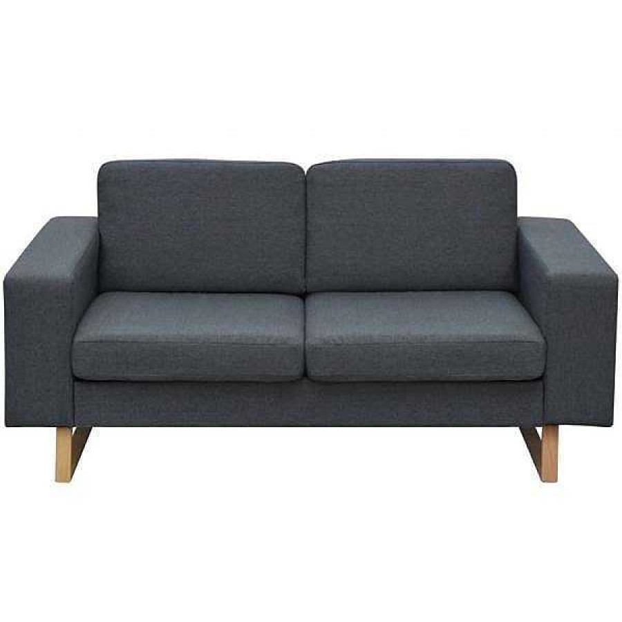 Sof S Muebles tifón | Sof De 2 Plazas Tela Gris Oscuro