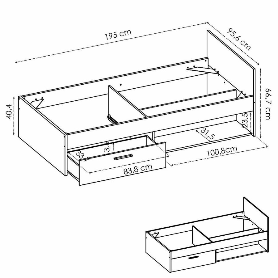 Muebles Muebles tifón Cabeceros Y Camas Juveniles | Cama Con Caj N Y Hueco Sia