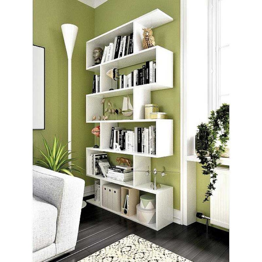 Muebles Muebles tifón Librer As | Estanter A Separador Alta Sil Blanco Brillo