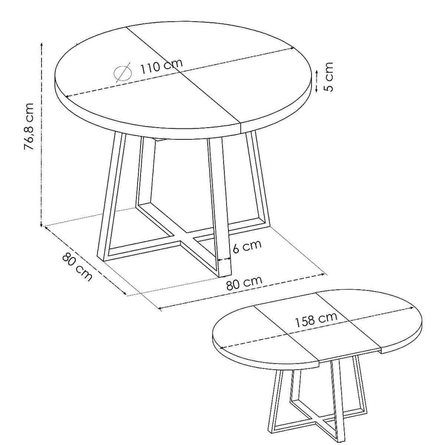 Muebles Muebles tifón Mesas De Comedor | Mesa Comedor Redonda Extensible Andros