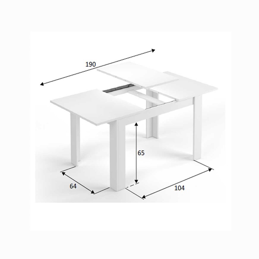 Muebles Muebles tifón Mesas De Comedor | Mesa Comedor Extensible Kazan Blanco Brillo