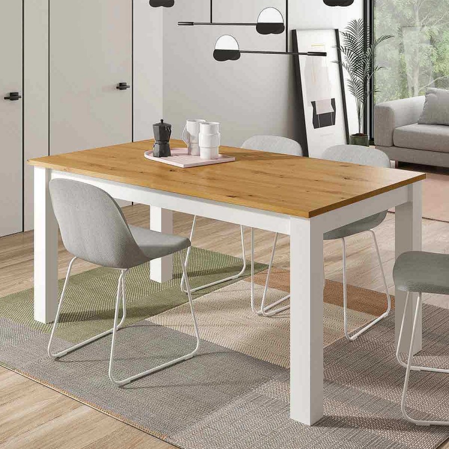 Muebles Muebles tifón Mesas De Comedor | Mesa Comedor Extensible Flag-Swan 500 Artisan-Blanco