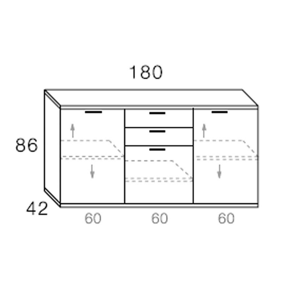 Muebles Muebles tifón Aparadores Y Vitrinas | Aparador 180Cm Mozart 24