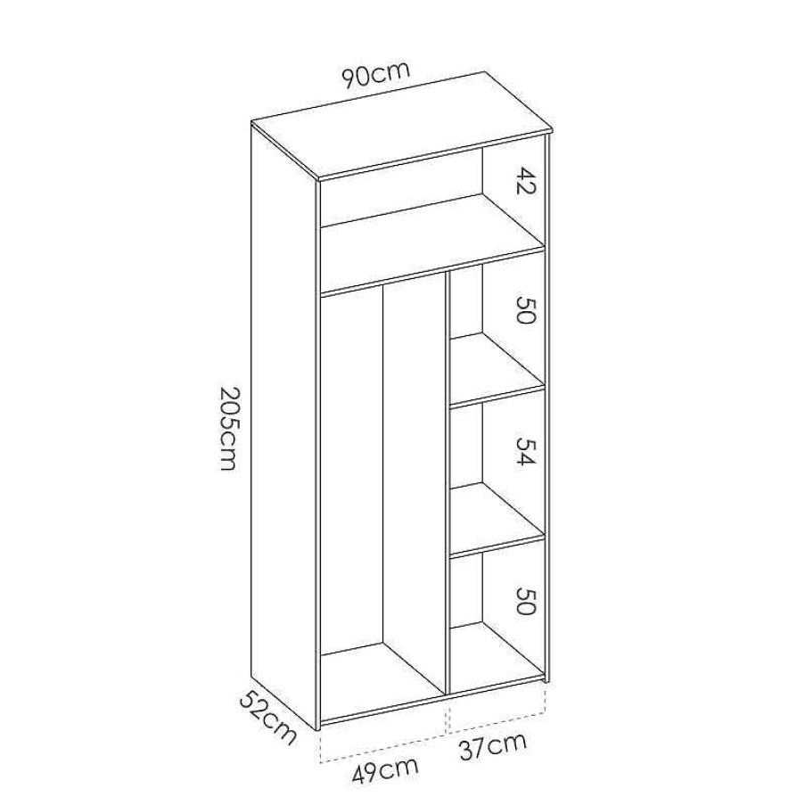 Muebles Muebles tifón Armarios Juveniles | Armario 2 Puertas Moli