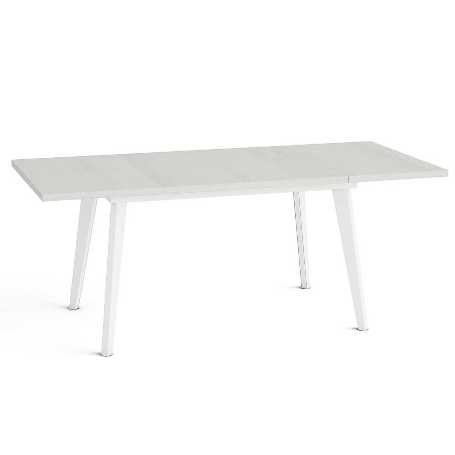 Muebles Muebles tifón Mesas De Comedor | Mesa Comedor Pata Met Lica Inclinada Blanca Einar Polar Ext. 90 140(191)