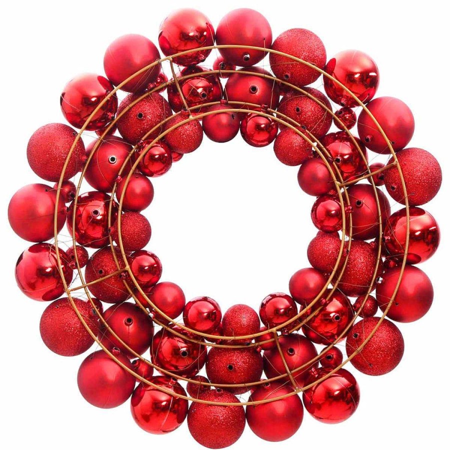 Decoraci N Muebles tifón | Corona De Navidad Poliestireno Roja 45 Cm