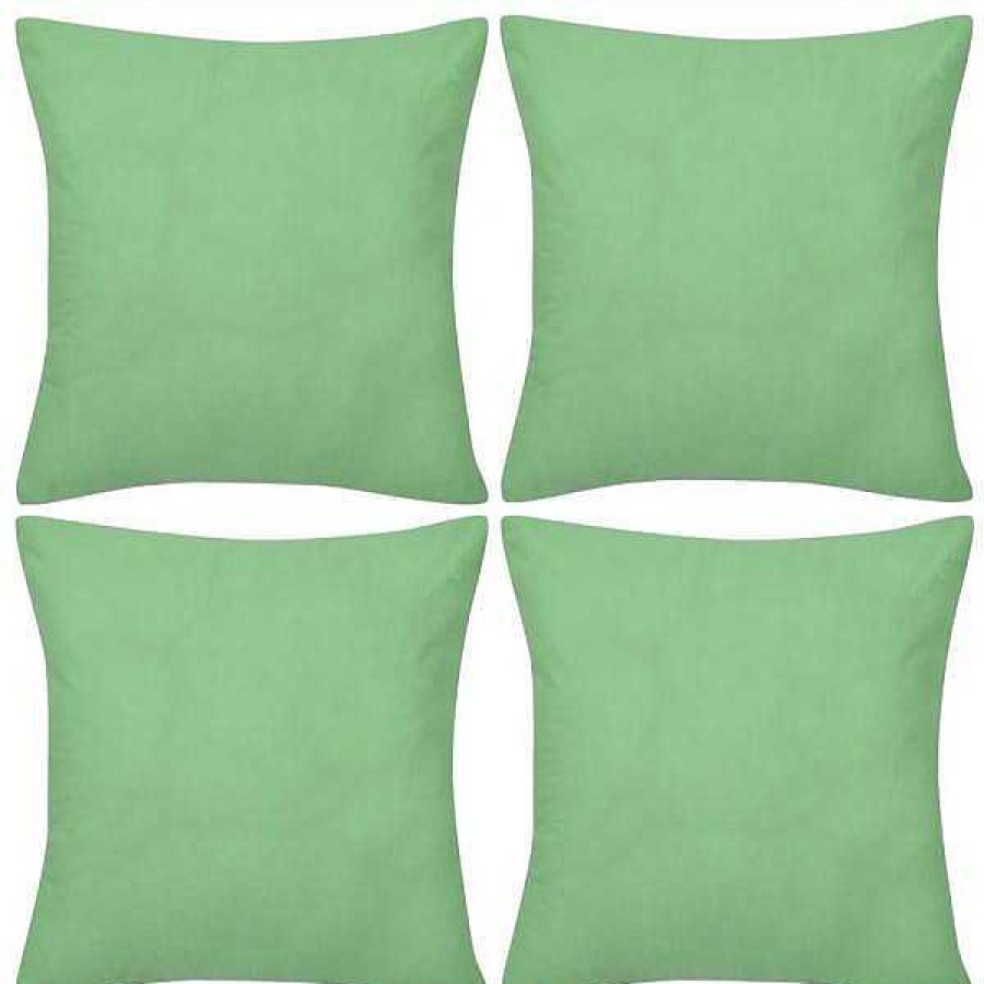 Decoraci N Muebles tifón | 4 Fundas Verde Manzana Para Cojines De Algod N, 40 X 40 Cm