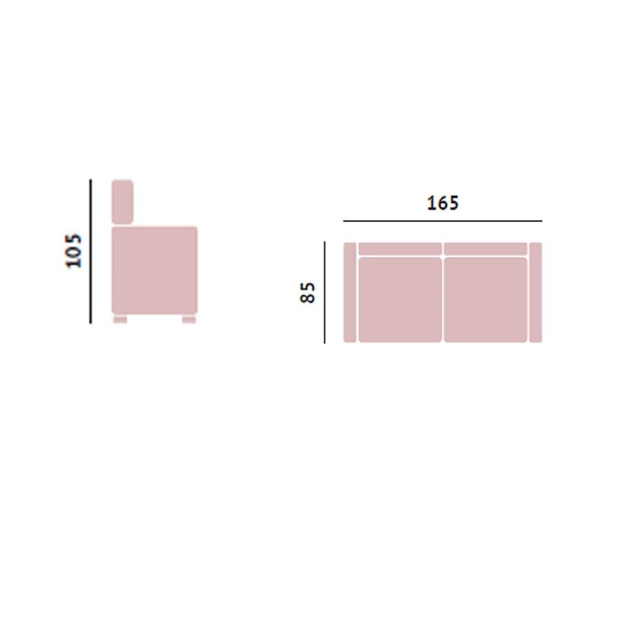 Sof S Muebles tifón | Sof 2 Plazas 165X105X85 Cm. Olimpia