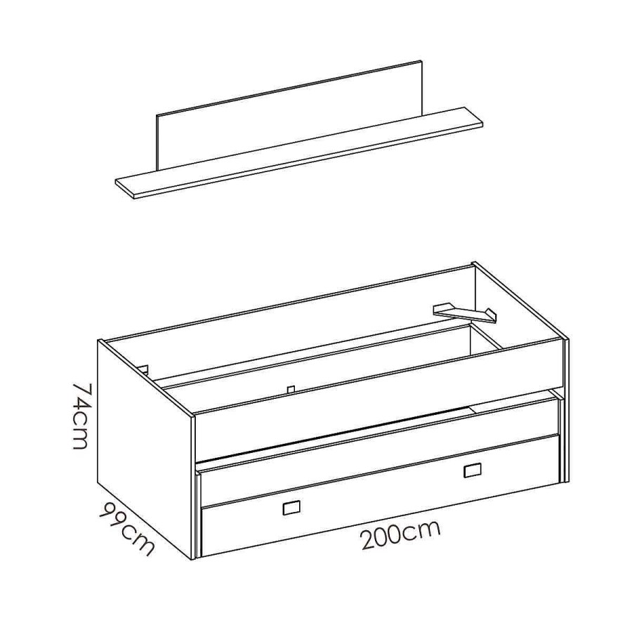 Muebles Muebles tifón Cabeceros Y Camas Juveniles | Cama Compacta Sari