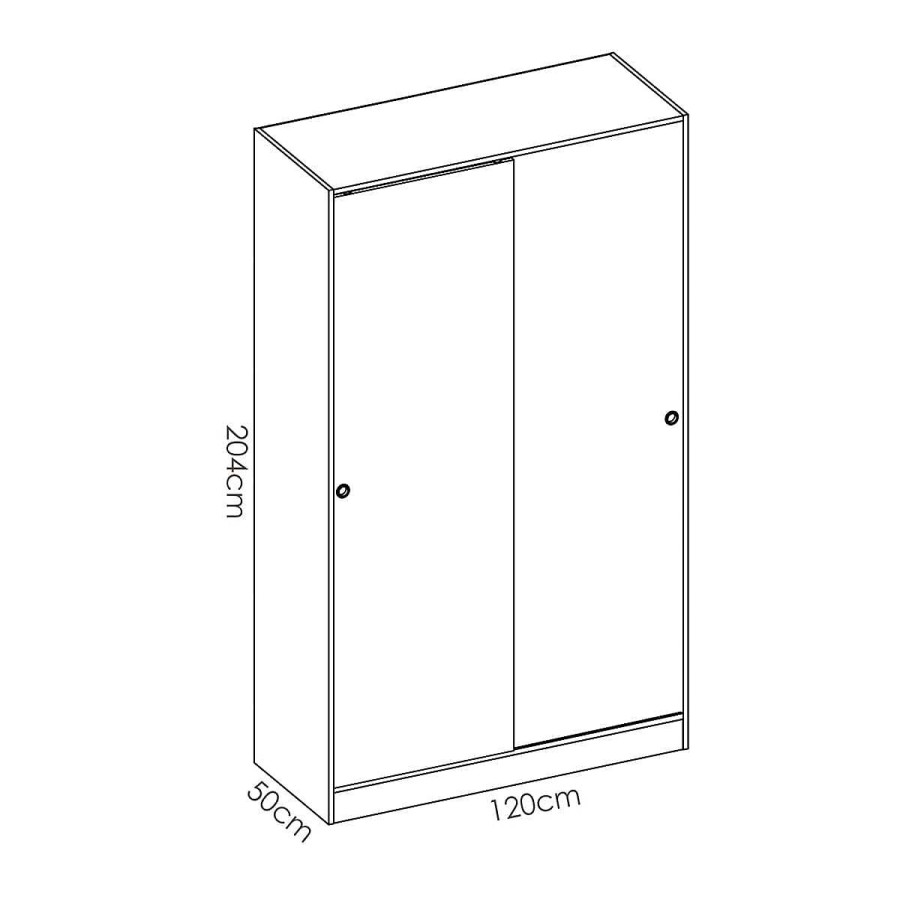 Armarios Muebles tifón | Armario Con Puertas Correderas Drawi (120 Cm) Natural