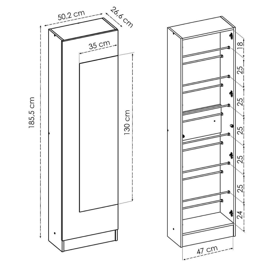 Muebles Muebles tifón Muebles Zapateros | Zapatero Con Puerta Baco