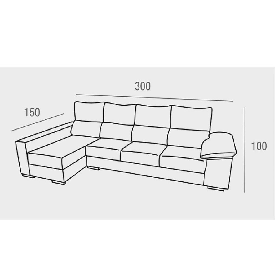 Sof S Muebles tifón | Chaise Longue Albor N Izquierda Vista De Frente