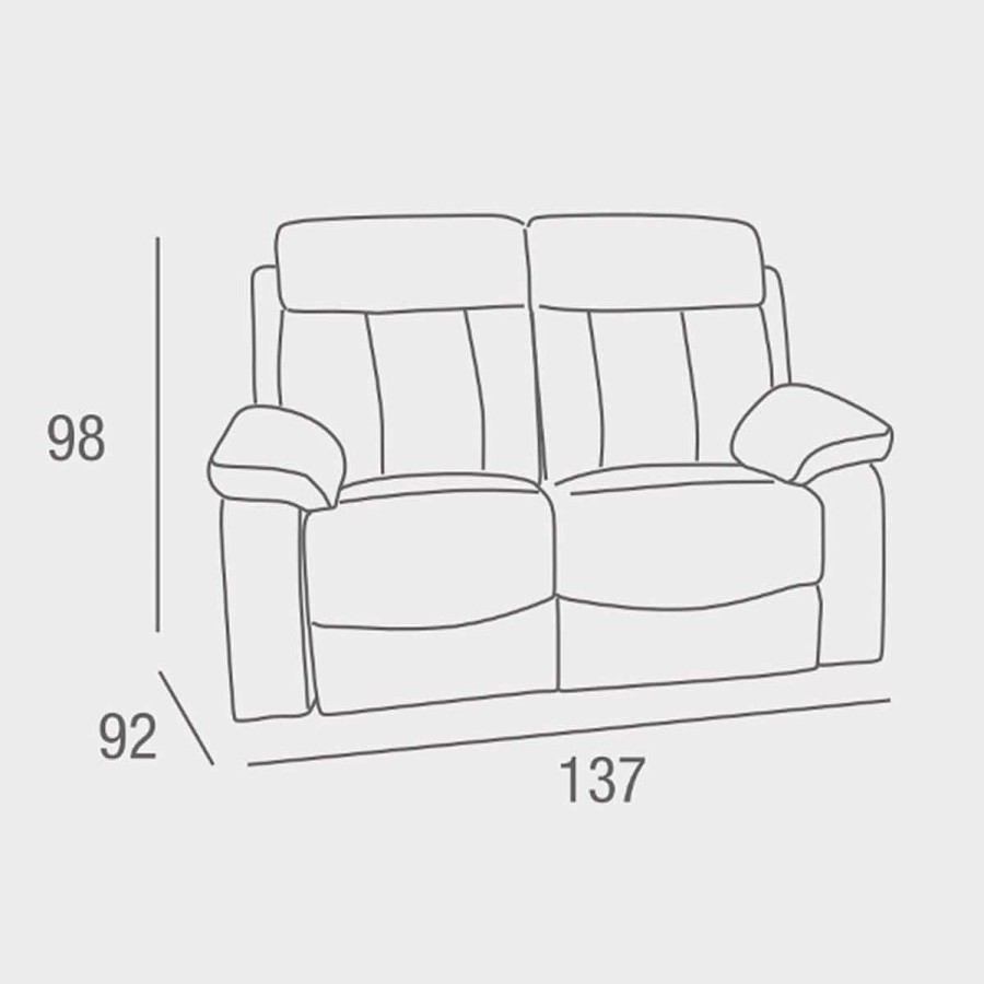 Sof S Muebles tifón | Sof 2 Plazas Relax Manual Monza Tela Camel