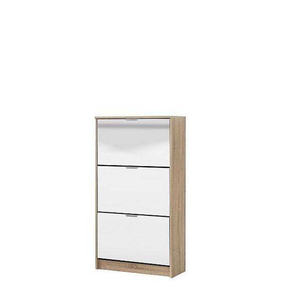 Muebles Muebles tifón Muebles Zapateros | Zapatero 3 Puertas Espejo Hugo (12 Pares)