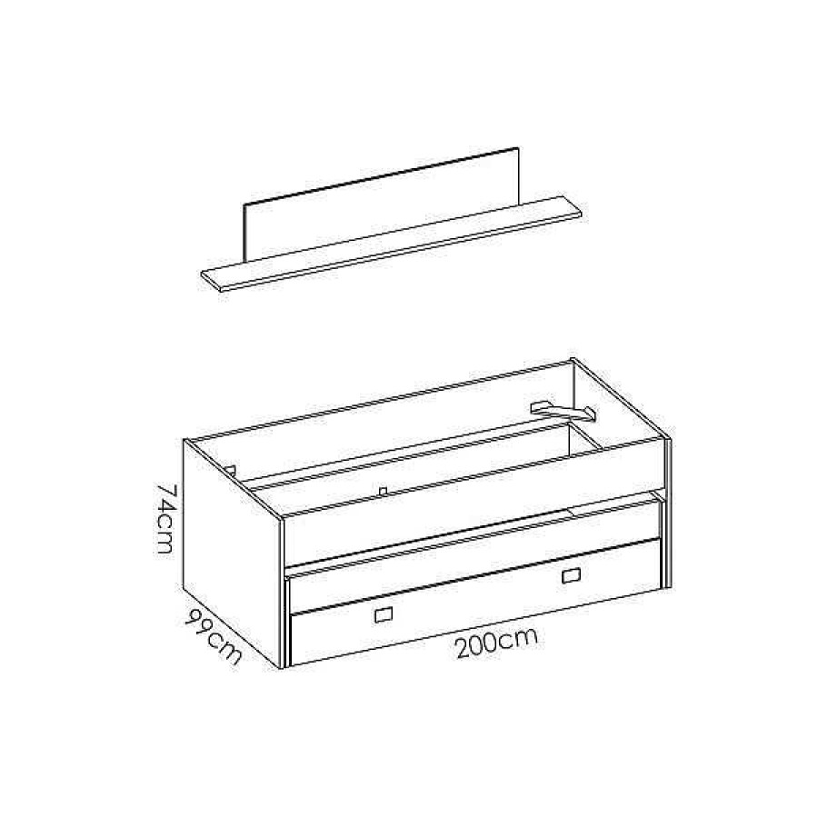 Muebles Muebles tifón Camas Nido Y Compactos | Cama Doble Juvenil Sari