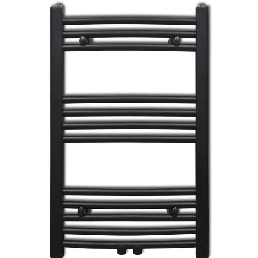 Ba O Muebles tifón | Radiador Toallero De Ba O Curvo Negro 50X76,4 Cm