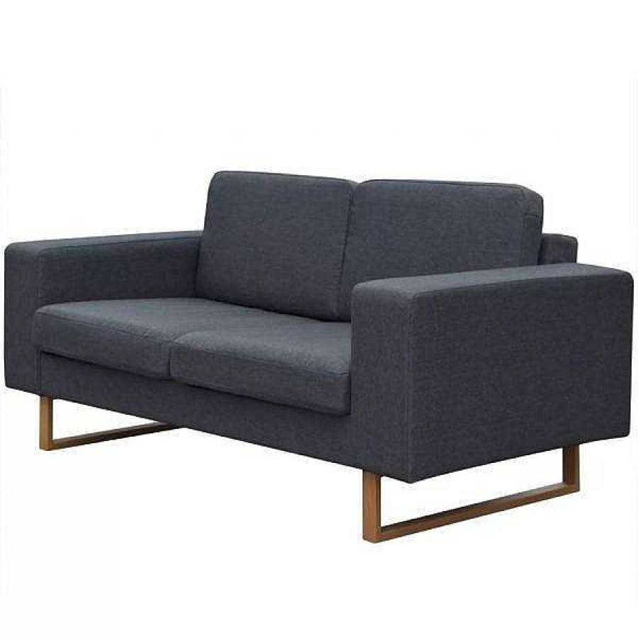 Sof S Muebles tifón | Sof De 2 Plazas Tela Gris Oscuro