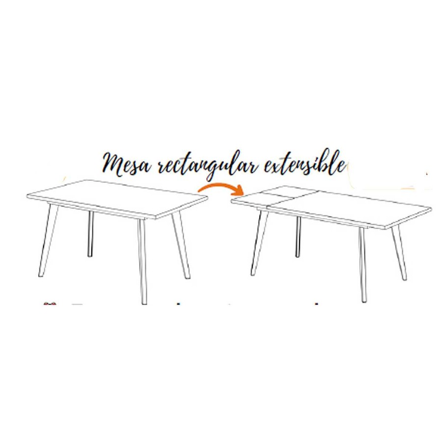 Muebles Muebles tifón Mesas De Comedor | Mesa Comedor Pata Met Lica Inclinada Blanca Einar Polar Ext. 90 140(191)