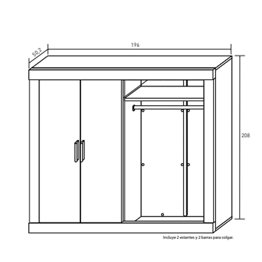 Armarios Muebles tifón | Armario 4 Puertas 196 Cm. Real 06