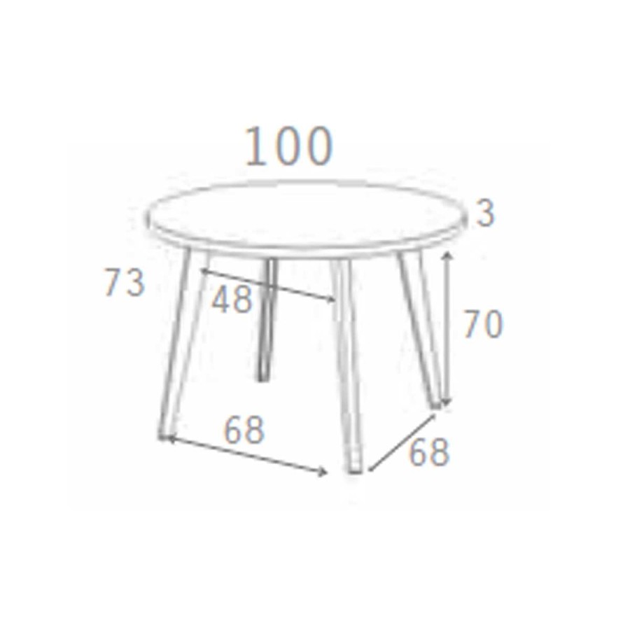 Muebles Muebles tifón Mesas De Comedor | Mesa Comedor Redonda Pata Metalica Inclinada Blanca Einar Polar Fija 100 Cm. Diam.