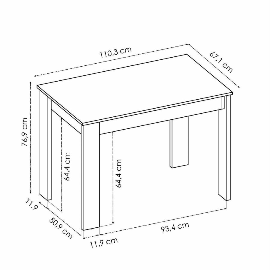 Muebles Muebles tifón Mesas De Comedor | Mesa Cocina Oradea Blanco