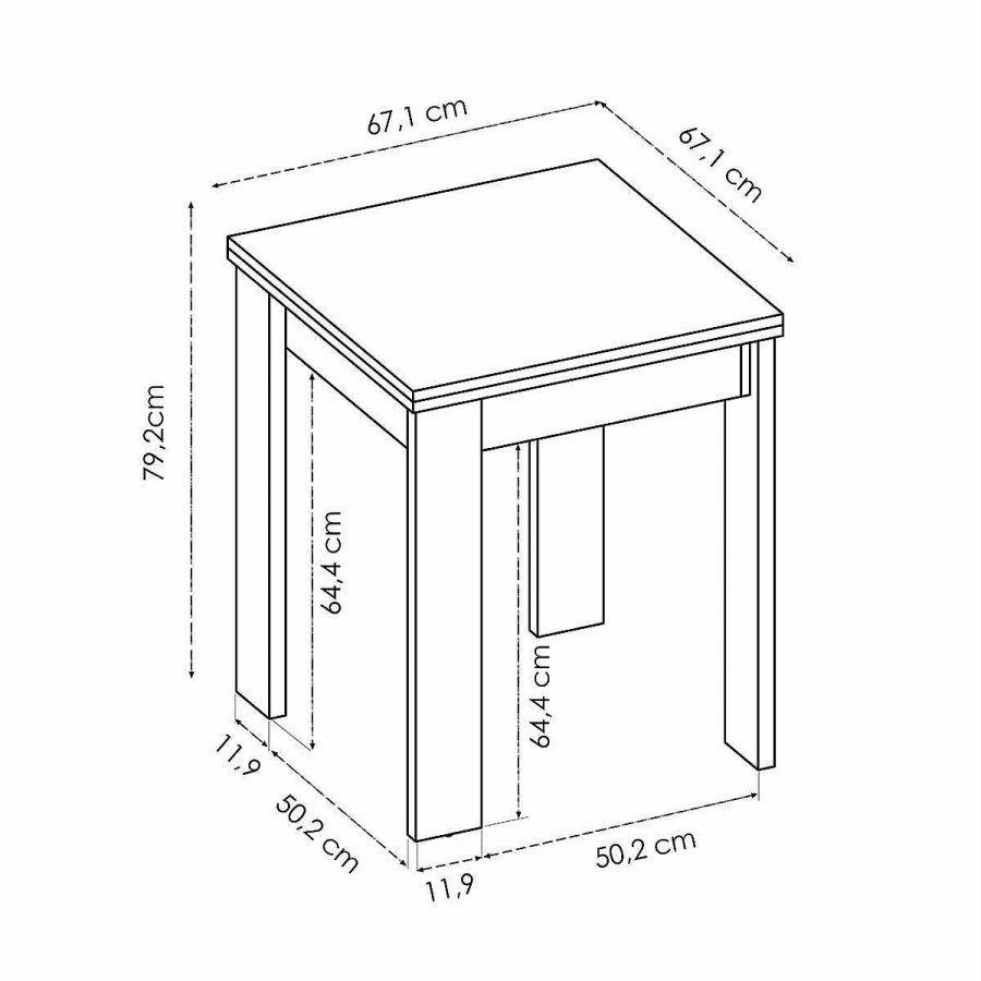 Muebles Muebles tifón Mesas De Comedor | Mesa Auxiliar De Cocina Arad Blanco