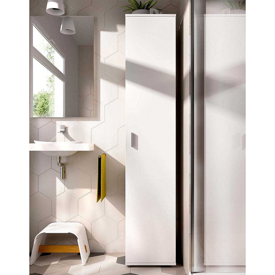 Armarios Muebles tifón | Armario Multiusos 1 Puerta Multi 114 Blanco