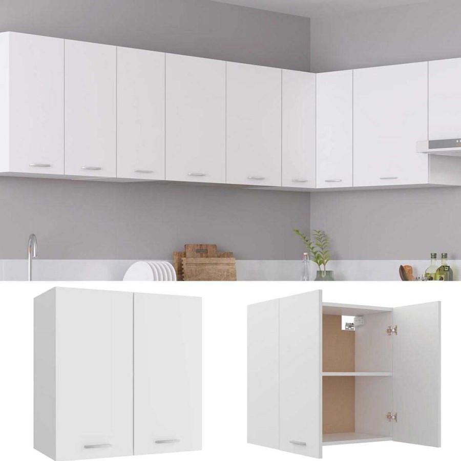 Cocina Muebles tifón | Armario Colgante Cocina Contrachapada Blanco 60X31X60 Cm