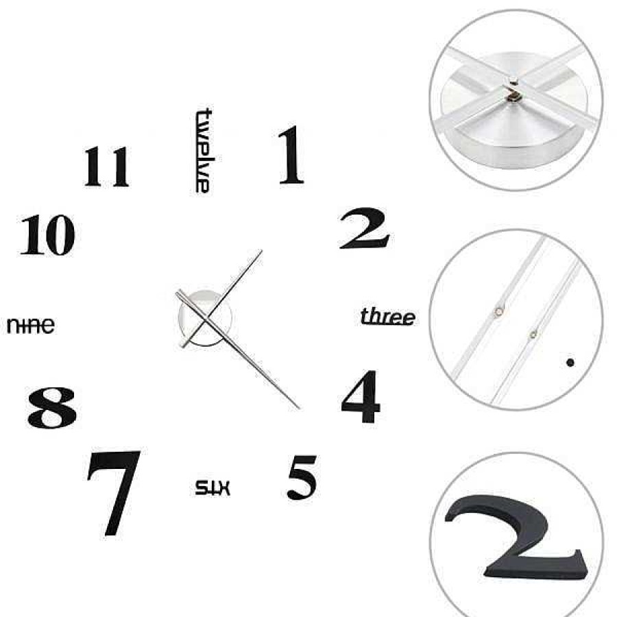 Decoraci N Muebles tifón | Reloj 3D De Pared Con Dise O Moderno 100 Cm Xxl Negro