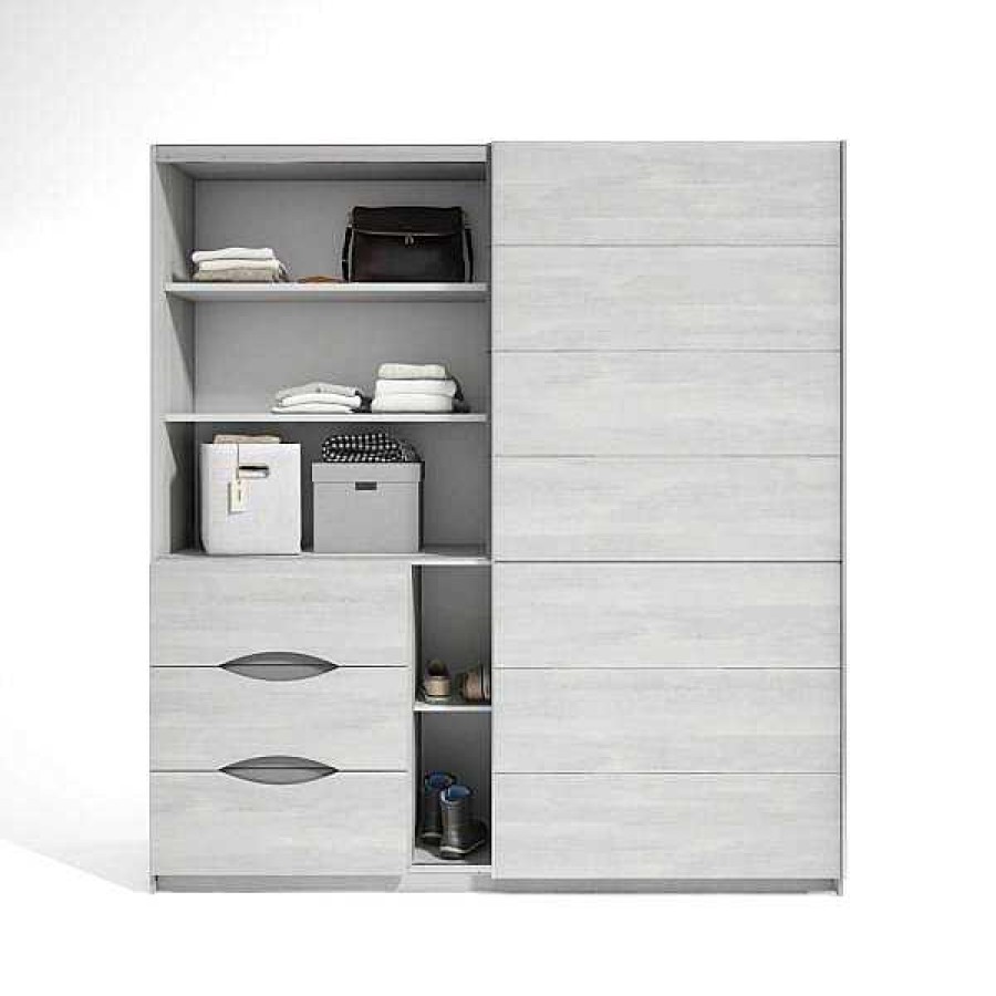 Muebles Muebles tifón Armarios Para Dormitorio | Armario De Puertas Correderas Gris Emerot Gris