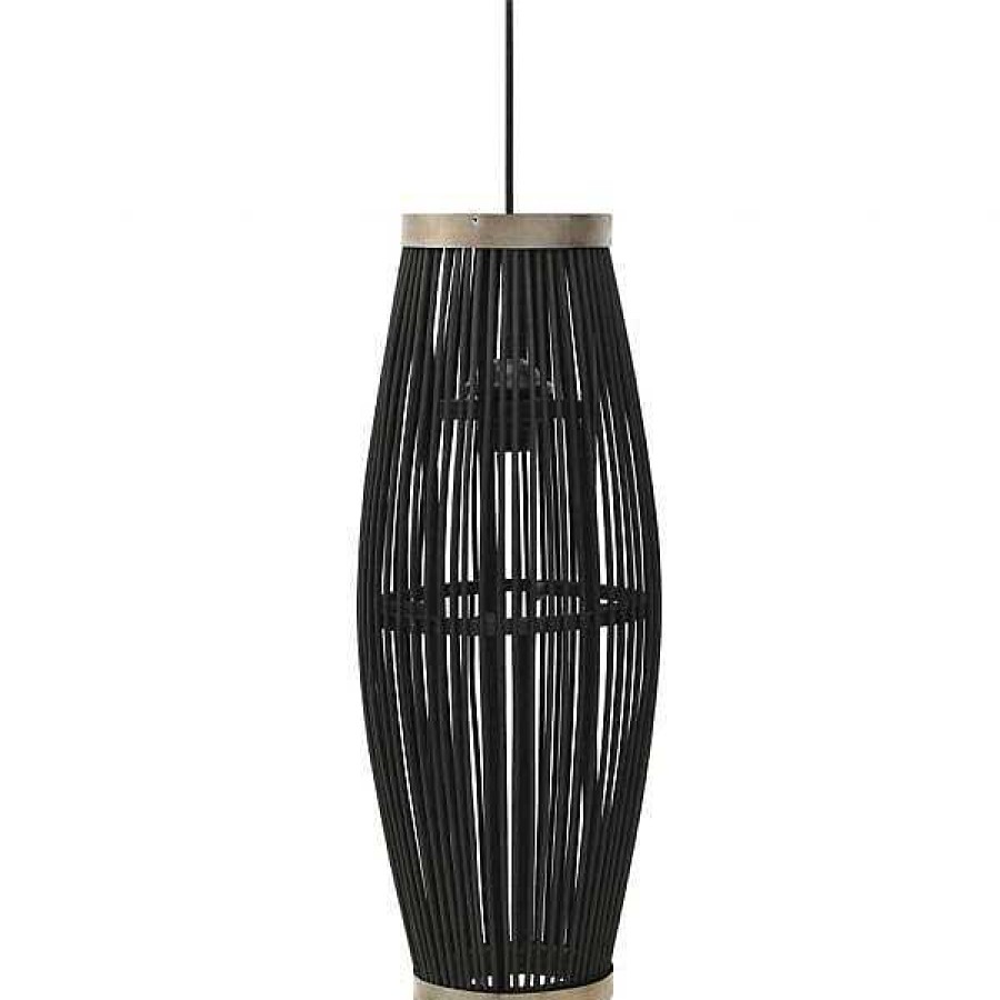 Iluminaci N Muebles tifón | L Mpara Colgante Ovalada Sauce Negro 40 W E27 25X62 Cm