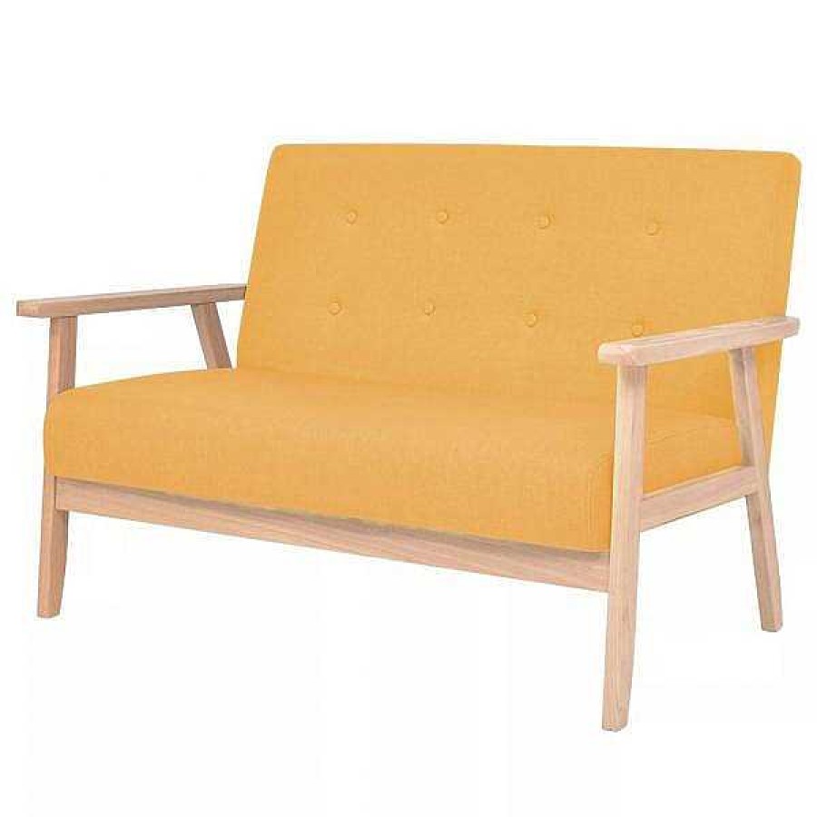 Sof S Muebles tifón | Sof De 2 Plazas De Tela Amarillo