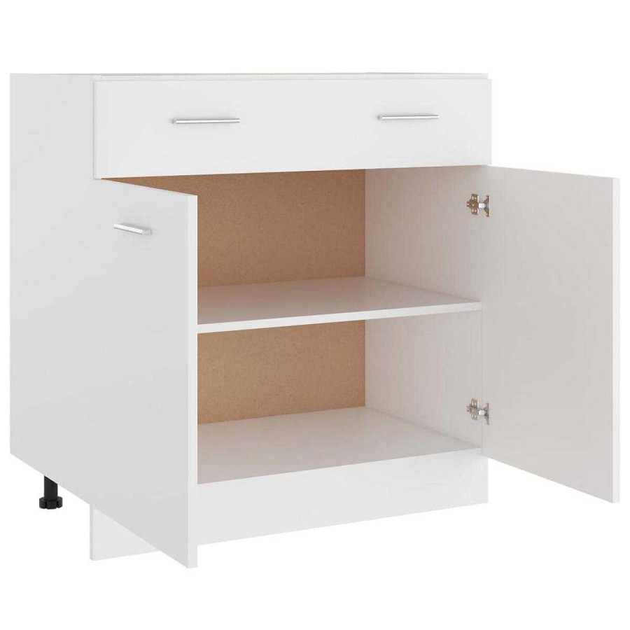 Cocina Muebles tifón | Armario Inferior De Cocina Madera Blanco 80X46X81,5 Cm