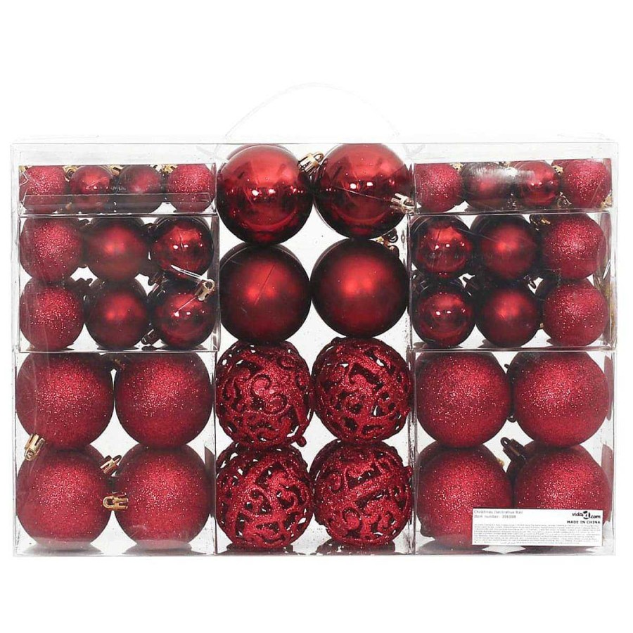 Decoraci N Muebles tifón | Bolas De Navidad 100 Unidades Rojo Tinto 3 / 4 / 6 Cm