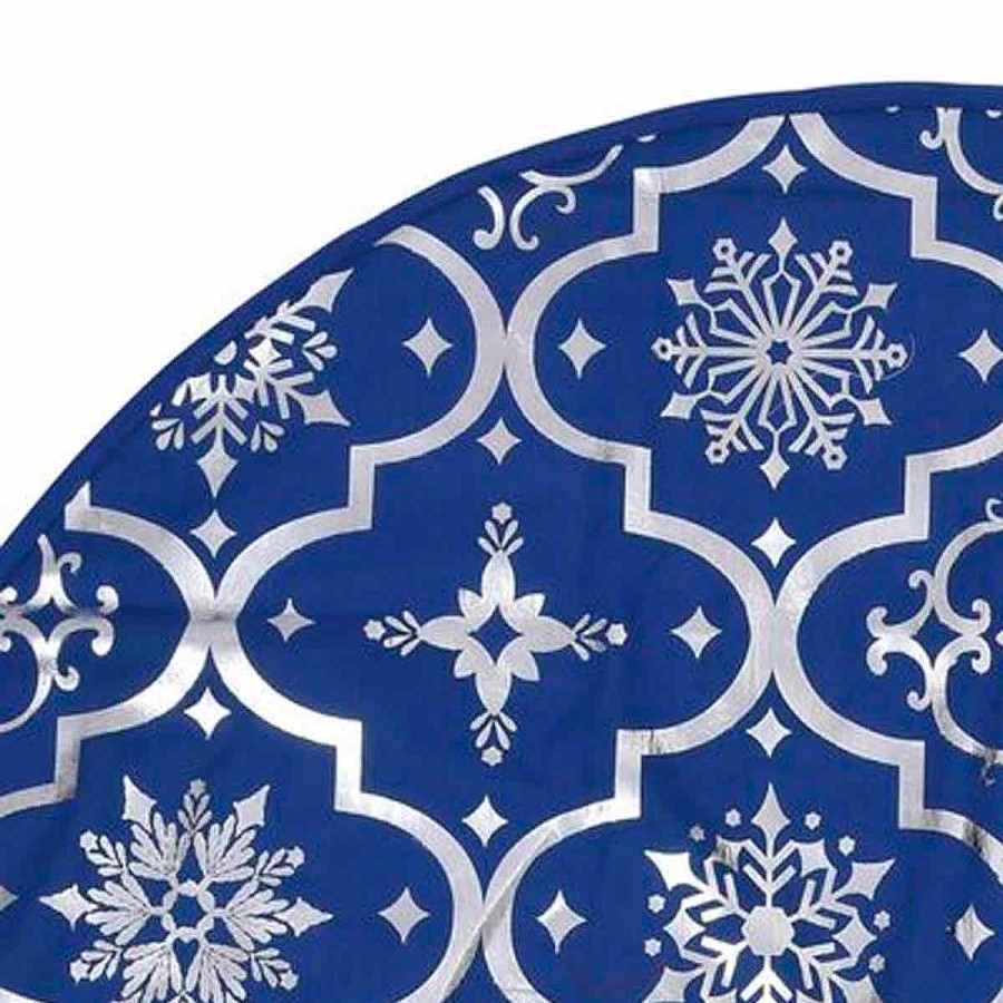 Decoraci N Muebles tifón | Falda Del Rbol De Navidad De Lujo Con Calcet N Tela Azul 150Cm