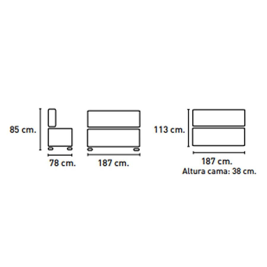 Sof S Muebles tifón | Sofa Cama Clic Clac Somma Cemento