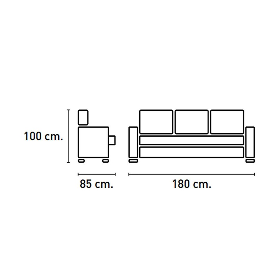 Sof S Muebles tifón | Sofa 3 Plazas Robin Gris