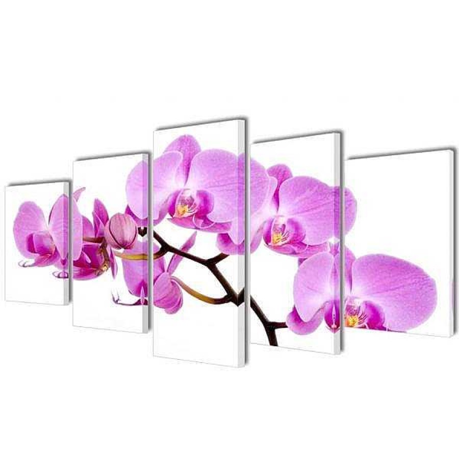 Decoraci N Muebles tifón | Set Decorativo De Lienzos Para La Pared Modelo Orqu Dea, 200 X 100 Cm