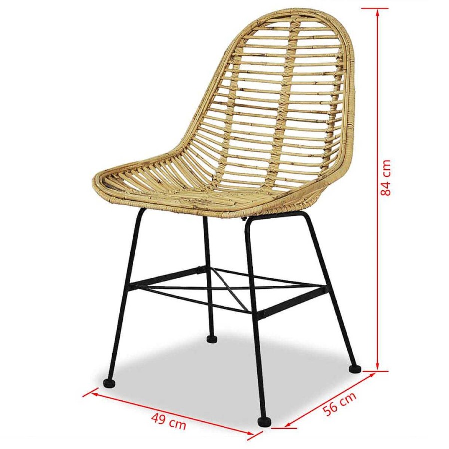 Muebles Muebles tifón Sillas De Sal N | Sillas De Comedor 2 Unidades Rat N Natural